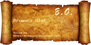 Brumecz Olaf névjegykártya